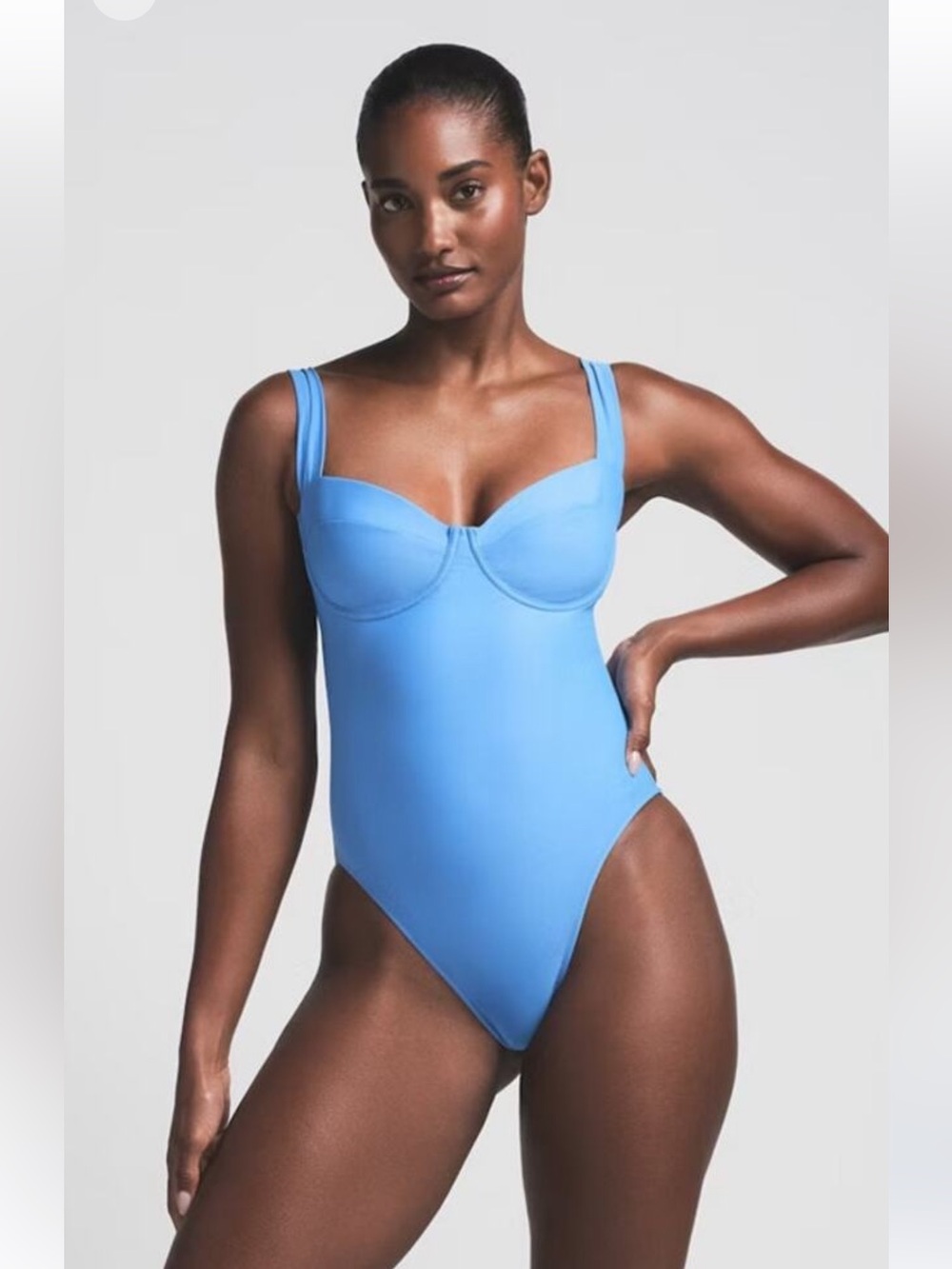 SKIMS Signature Swim Underwire One Piece - Tide Blue XL NWT